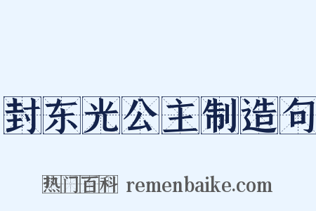 封东光公主制造句是什么意思的图片